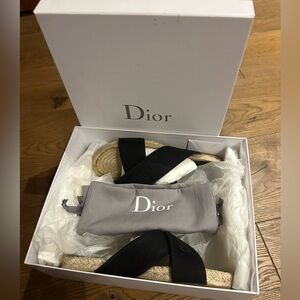 Dior Black Espadrille Slides